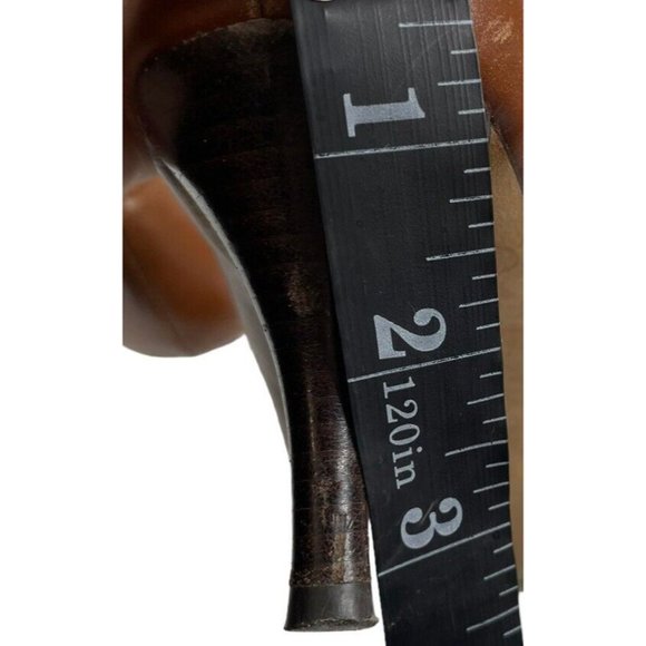 Michael Kors Women’s Brown Leather Peep Toe Logo Medallion Pumps Size 6.5M - Picture 7 of 7